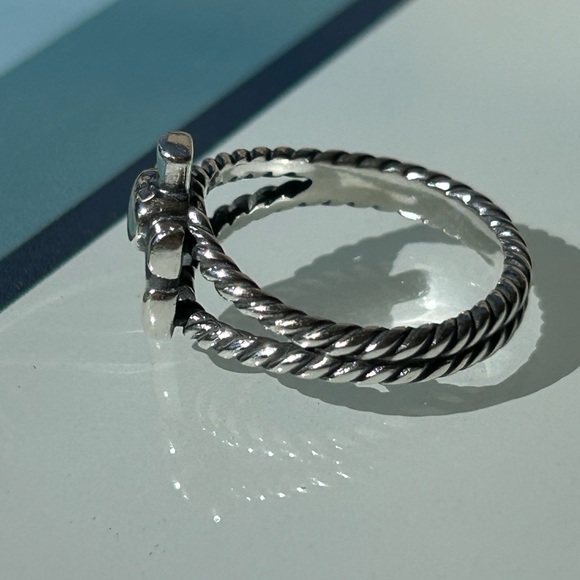 Retired James Avery Silver Anchor Ring - Picture 2 of 4